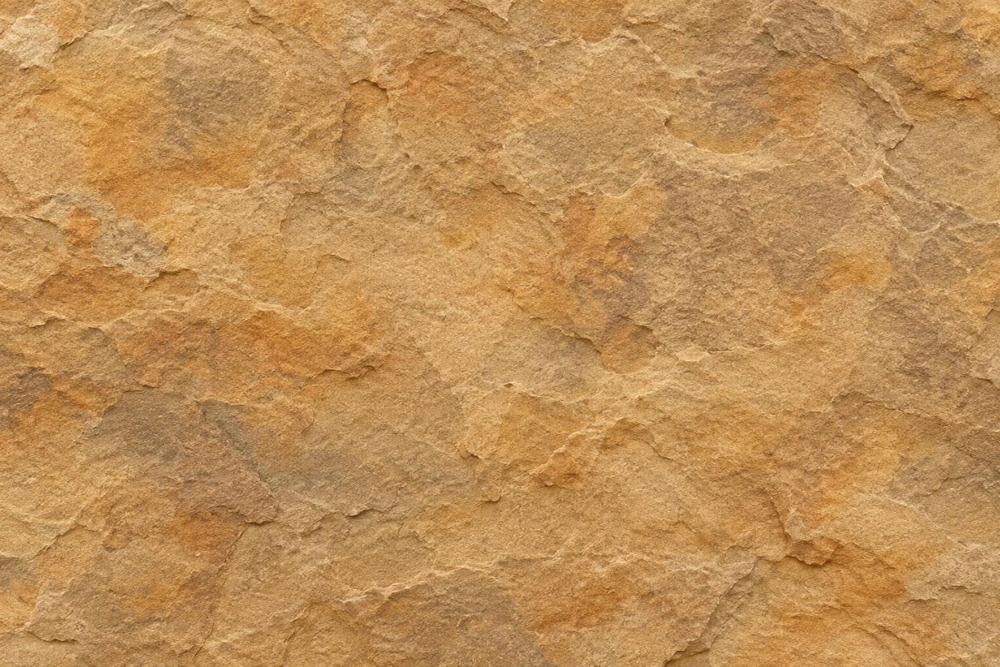 Flat straight-on texture of a naturally split sandstone face, gentle relief, warm honey tones.